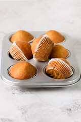 Muffins Homemade Portioned Cupcakes Vanilla Muffin Delicious Homemade Simple Pastry Biscuit Vertical