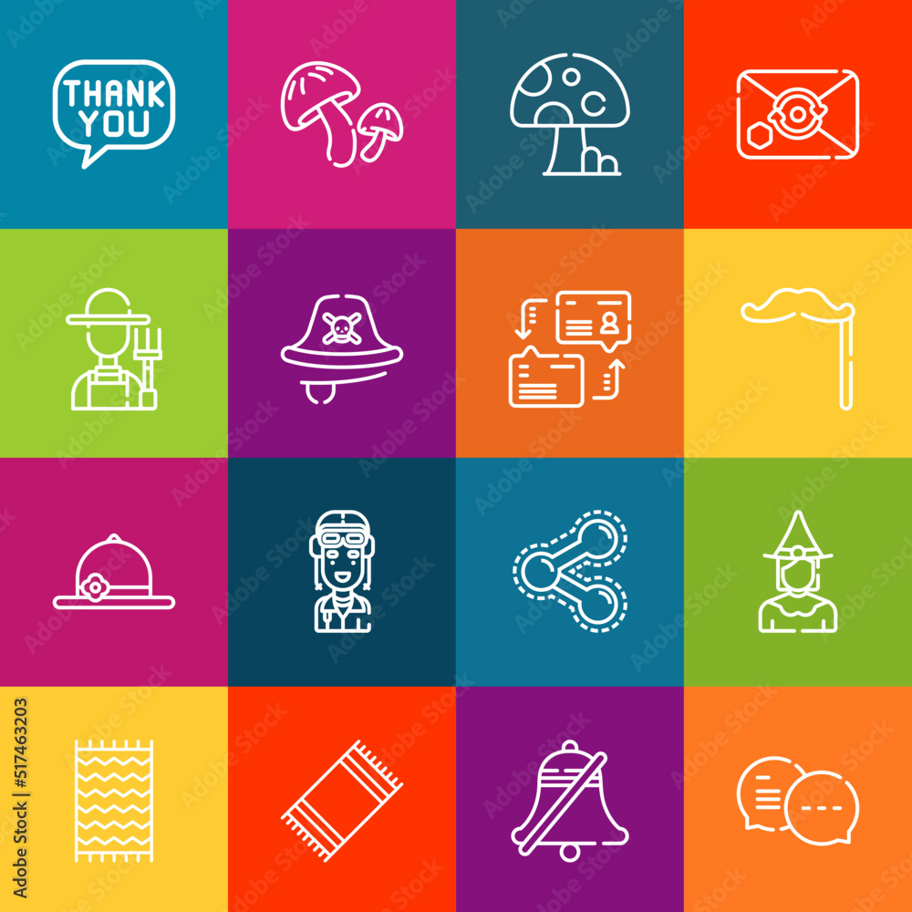 Poster modern thin line icons set of hat elements. premium quality outline symbol collection. simple mono l