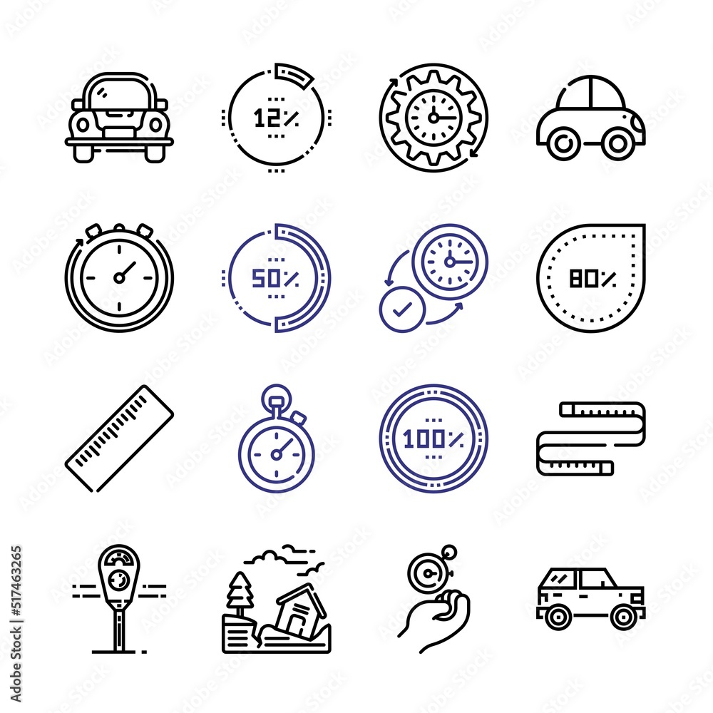 Poster meter icon set with line icons. modern thin line style. suitable for web and mobile icon. vector ill