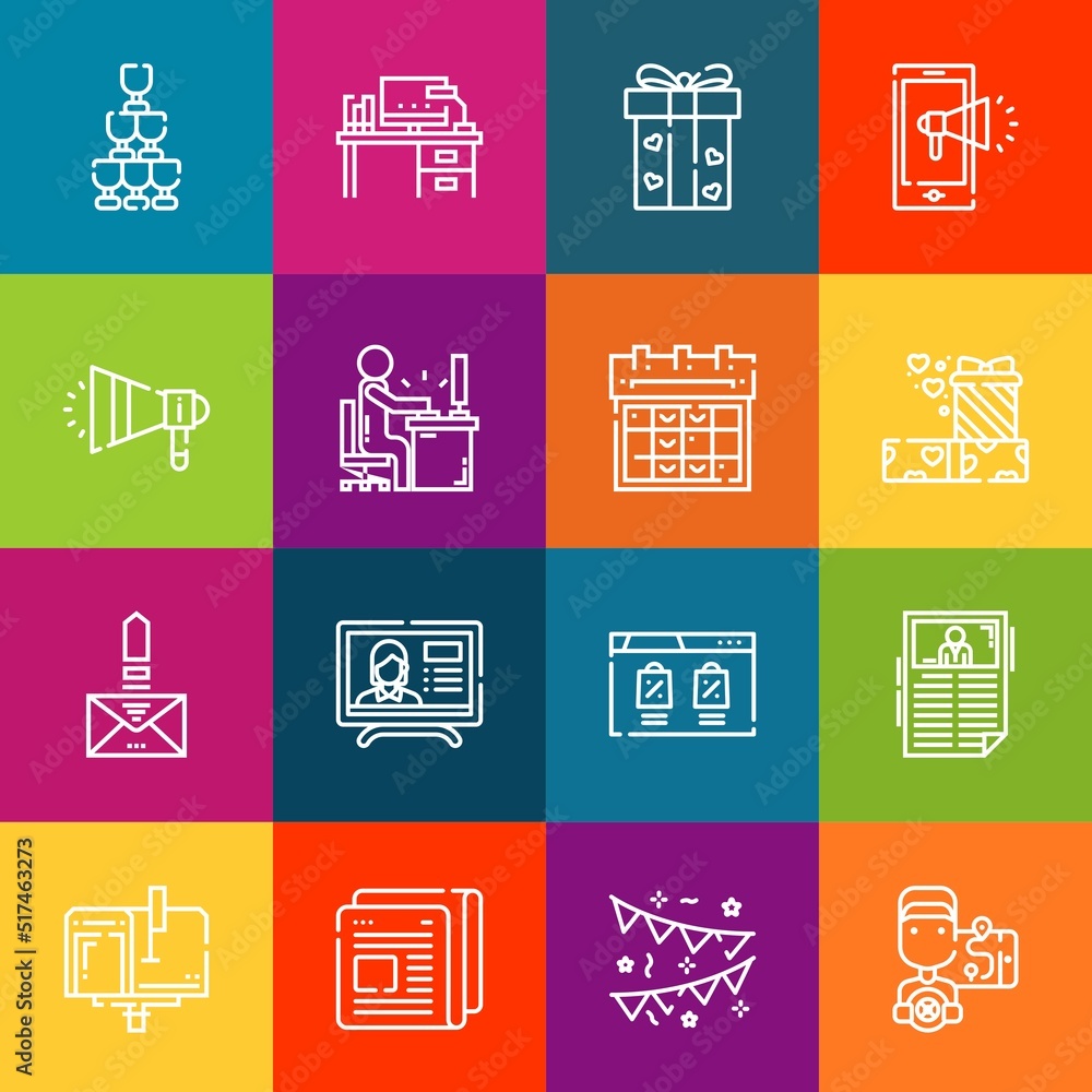 Fototapete modern thin line icons set of new elements. premium quality outline symbol collection. simple mono l