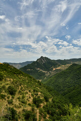 Panoramic view of the mountains of Basilicata in the province of Potenza, Italy.