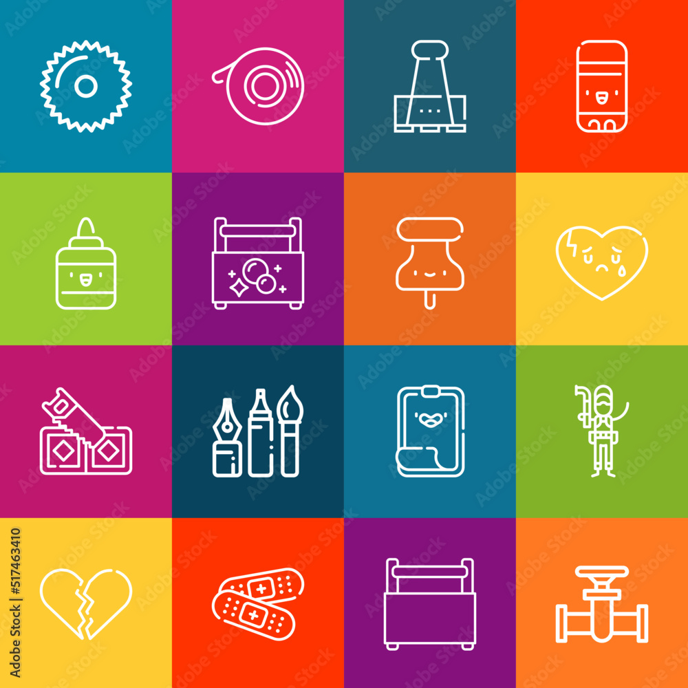 Aufkleber modern thin line icons set of fix elements. premium quality outline symbol collection. simple mono l