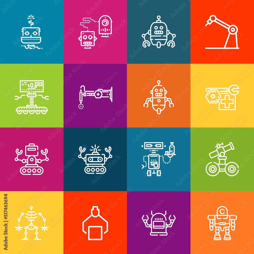 Poster modern thin line icons set of friendly elements. premium quality outline symbol collection. simple m