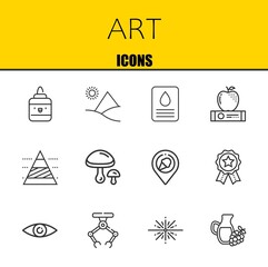 art vector line icons set. glue, pyramid and soap Icons. Thin line design. Modern outline graphic elements, simple stroke symbols stock illustration