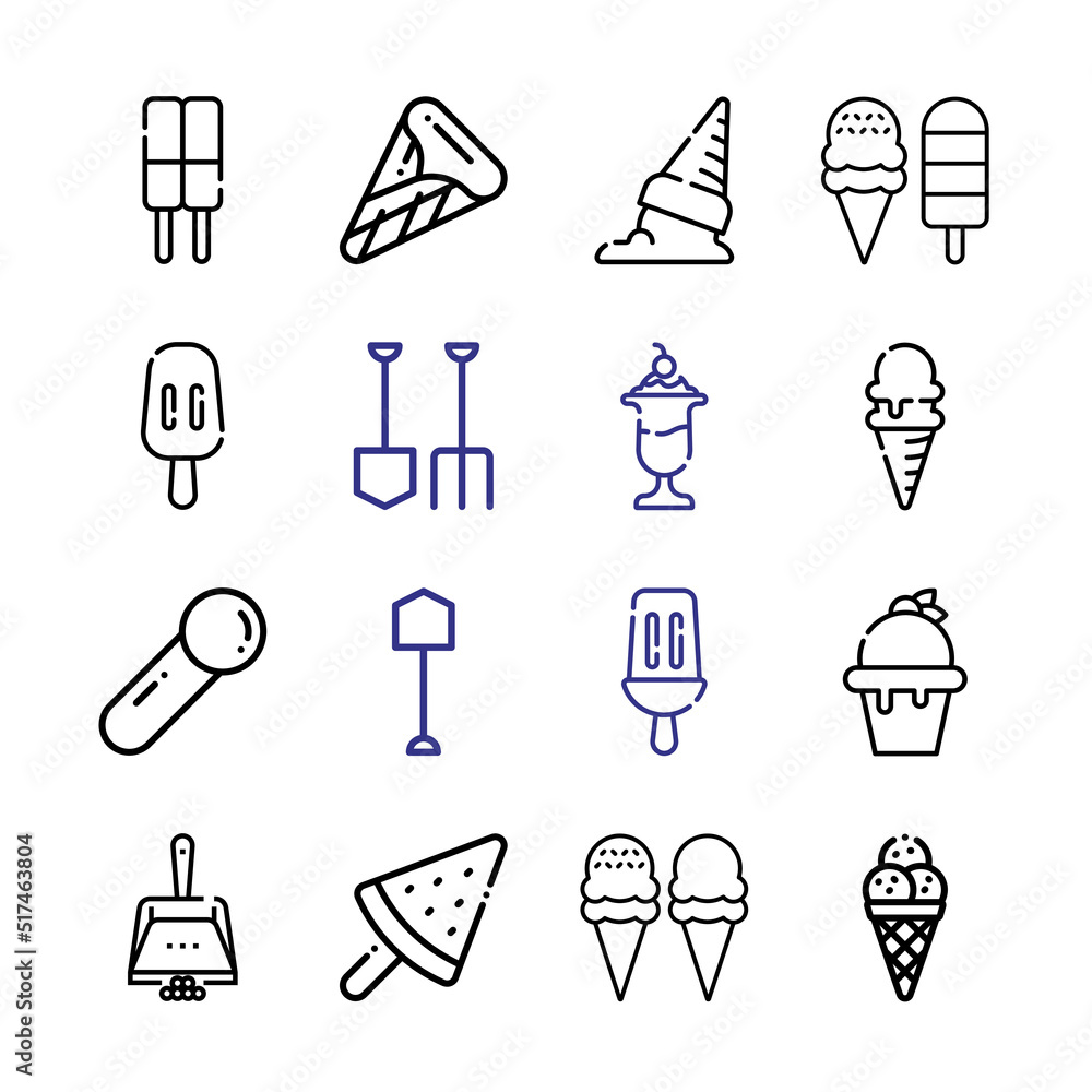 Poster scoop icon set with line icons. modern thin line style. suitable for web and mobile icon. vector ill