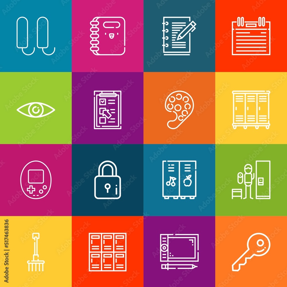 Poster modern thin line icons set of pad elements. premium quality outline symbol collection. simple mono l
