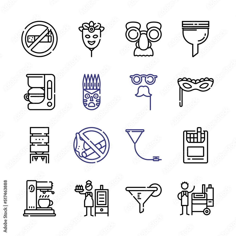 Poster filter icon set with line icons. modern thin line style. suitable for web and mobile icon. vector il