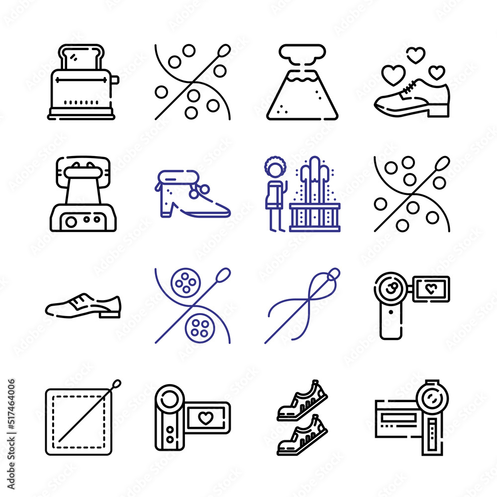 Aufkleber maker icon set with line icons. modern thin line style. suitable for web and mobile icon. vector ill