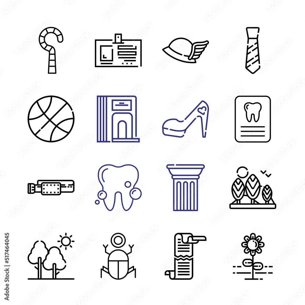 Poster name icon set with line icons. modern thin line style. suitable for web and mobile icon. vector illu