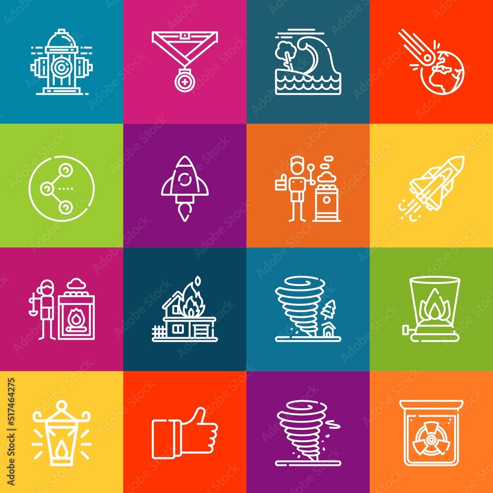 Poster modern thin line icons set of fir elements. premium quality outline symbol collection. simple mono l
