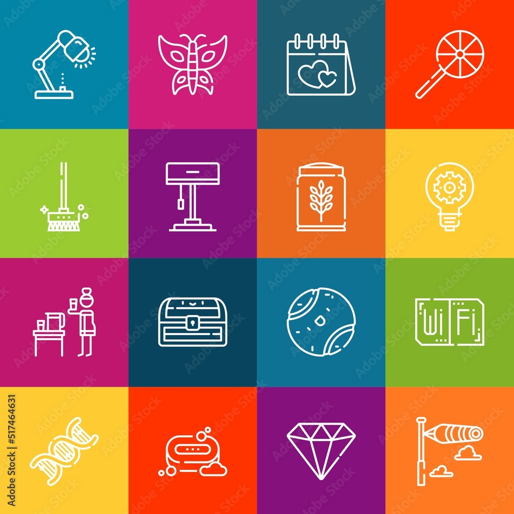 Poster modern thin line icons set of right elements. premium quality outline symbol collection. simple mono