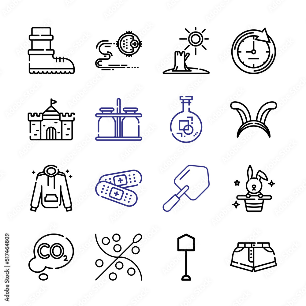 Poster arm icon set with line icons. modern thin line style. suitable for web and mobile icon. vector illus