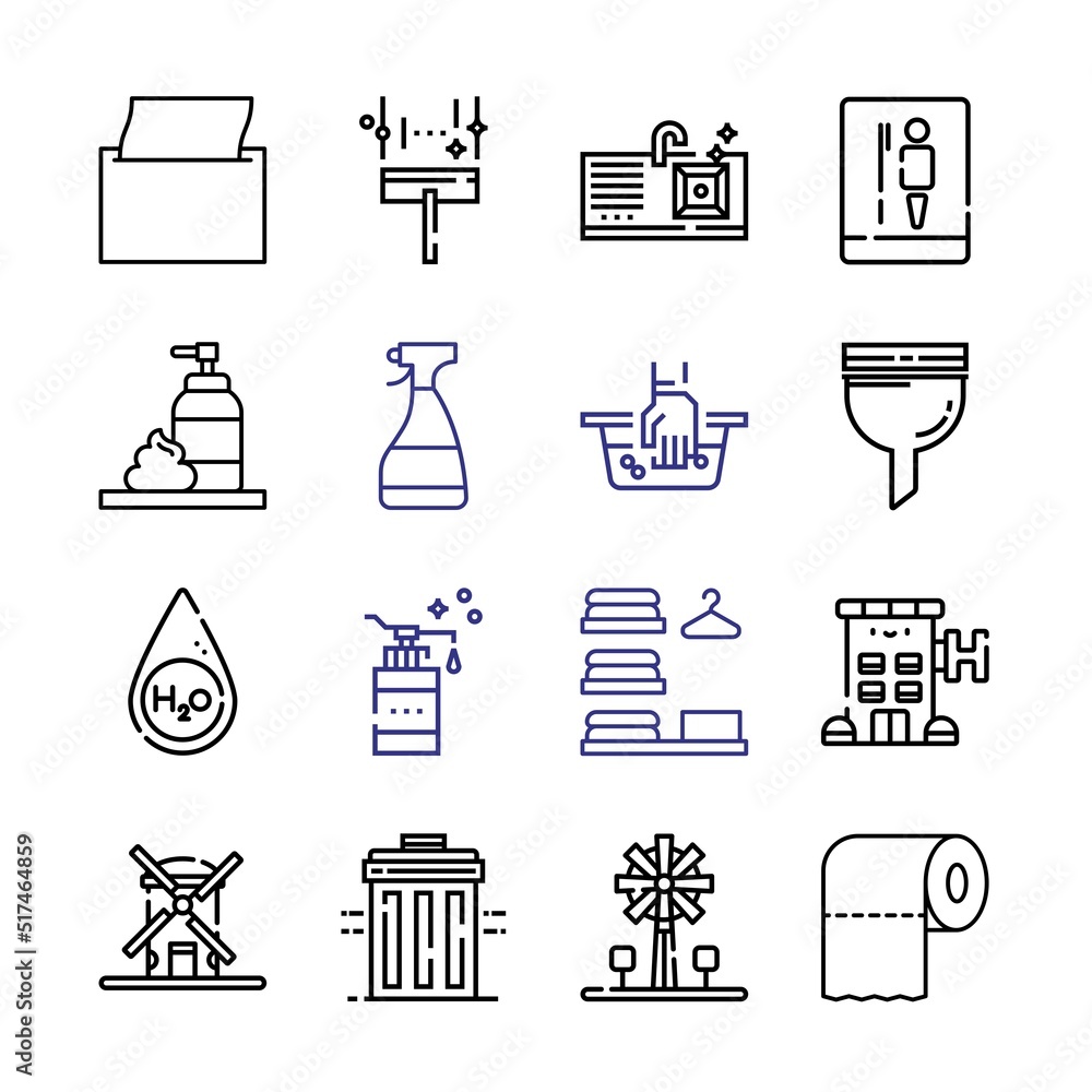 Poster clean icon set with line icons. modern thin line style. suitable for web and mobile icon. vector ill