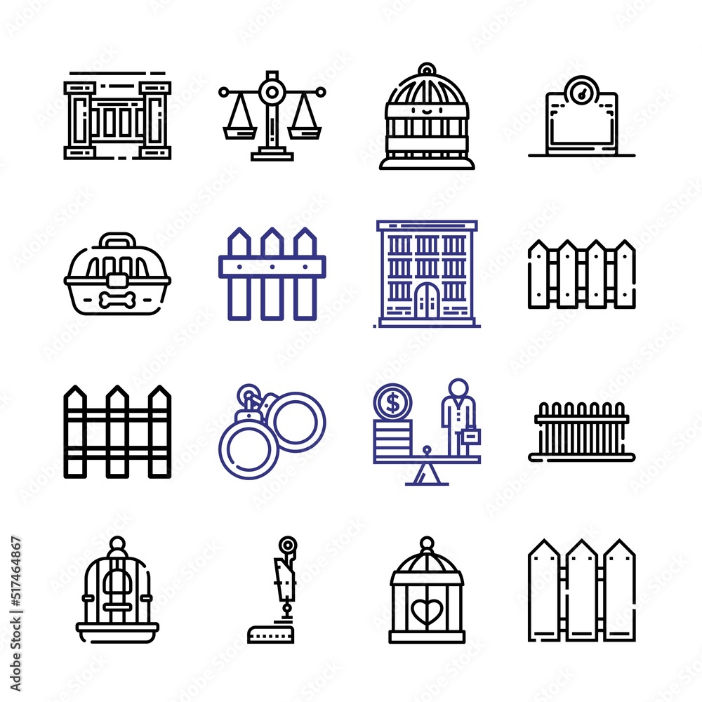 Aufkleber prison icon set with line icons. modern thin line style. suitable for web and mobile icon. vector il