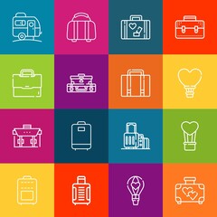 Modern thin line icons set of voyage elements. Premium quality outline symbol collection. Simple mono linear pictogram pack. Stroke vector logo concept for web graphics