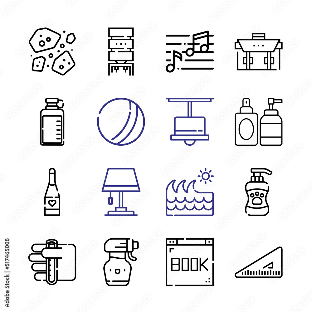 Aufkleber rent icon set with line icons. modern thin line style. suitable for web and mobile icon. vector illu