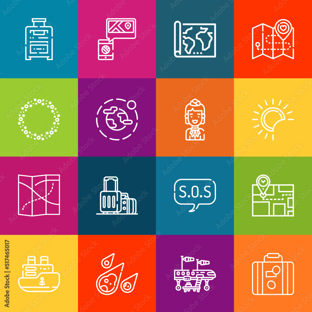 Poster modern thin line icons set of plane elements. premium quality outline symbol collection. simple mono