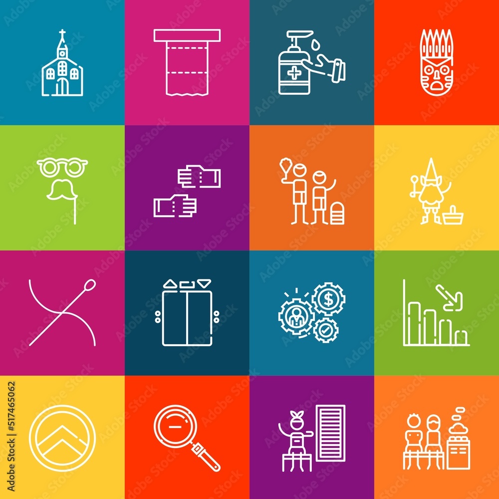 Aufkleber modern thin line icons set of corona elements. premium quality outline symbol collection. simple mon
