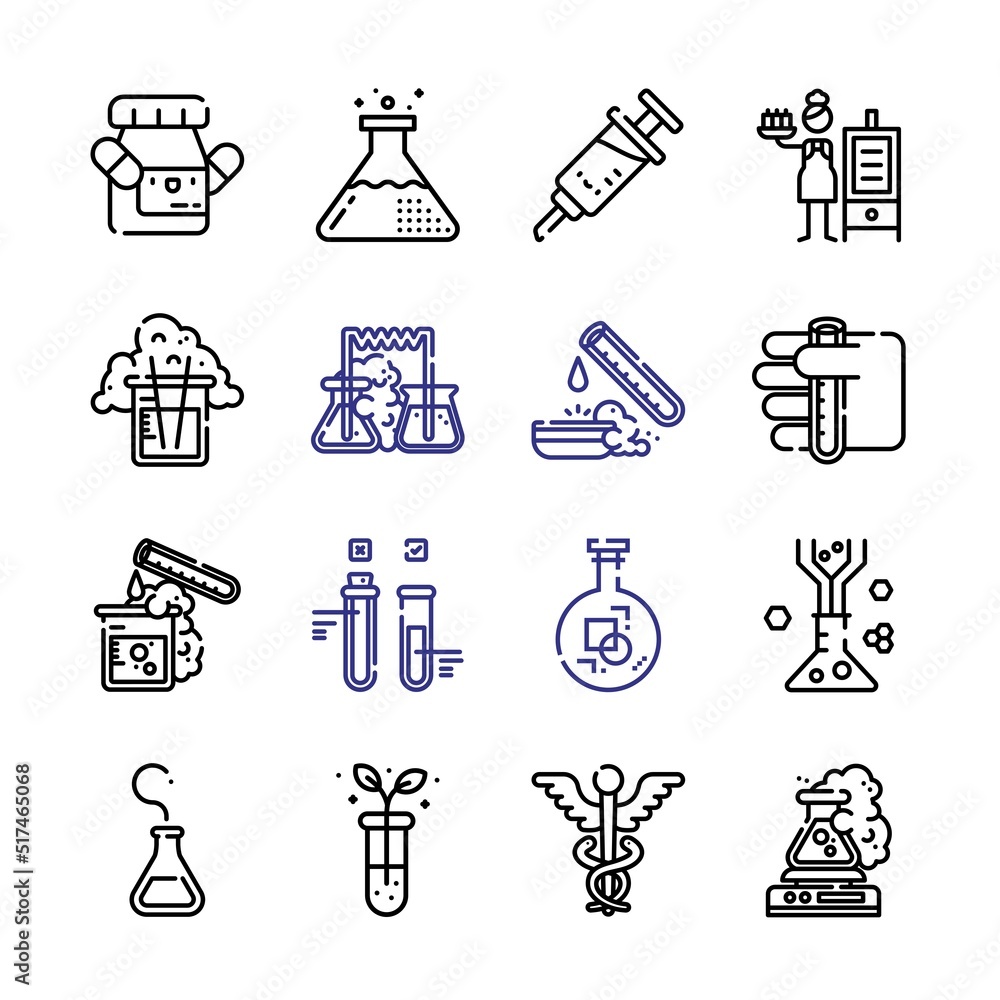 Poster drug icon set with line icons. modern thin line style. suitable for web and mobile icon. vector illu