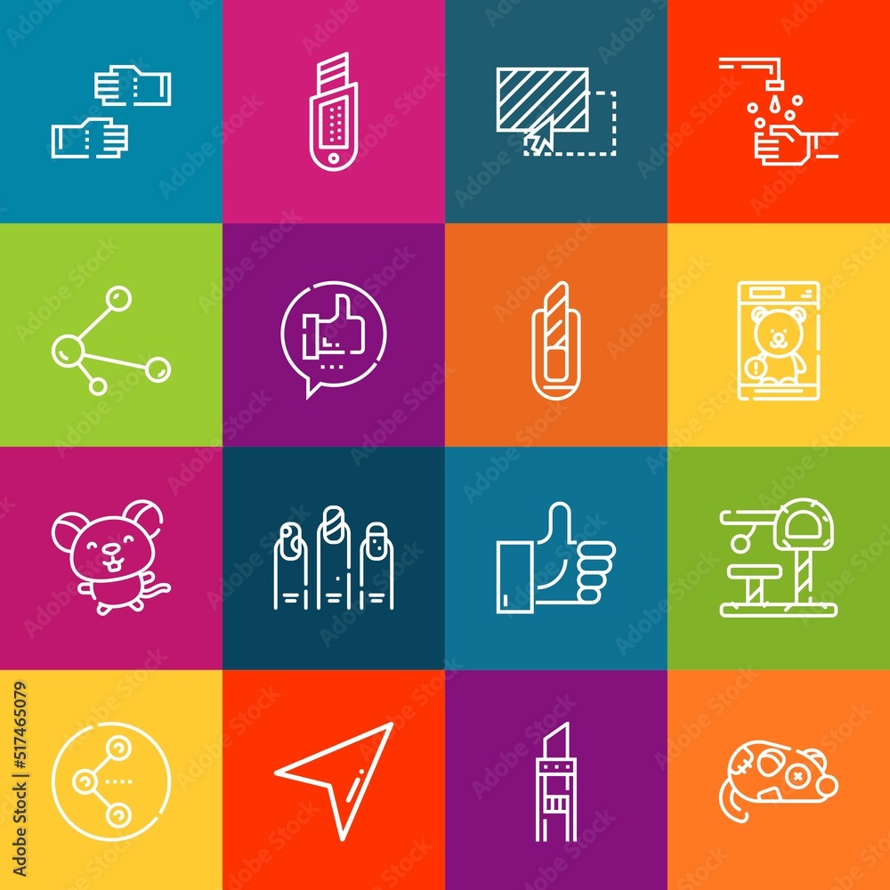 Poster modern thin line icons set of finger elements. premium quality outline symbol collection. simple mon