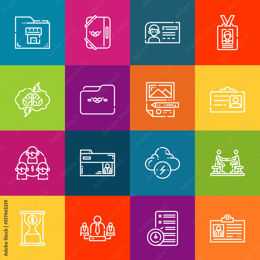Poster modern thin line icons set of organization elements. premium quality outline symbol collection. simp