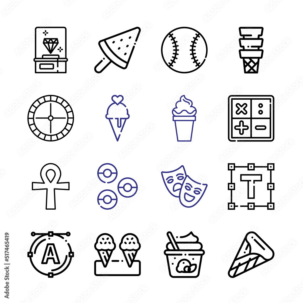 Aufkleber bet icon set with line icons. modern thin line style. suitable for web and mobile icon. vector illus