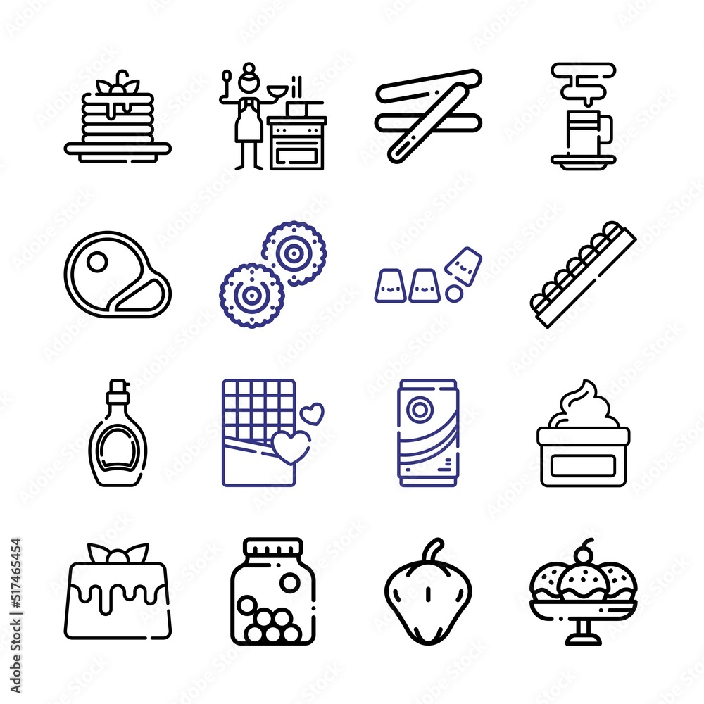 Poster sauce icon set with line icons. modern thin line style. suitable for web and mobile icon. vector ill