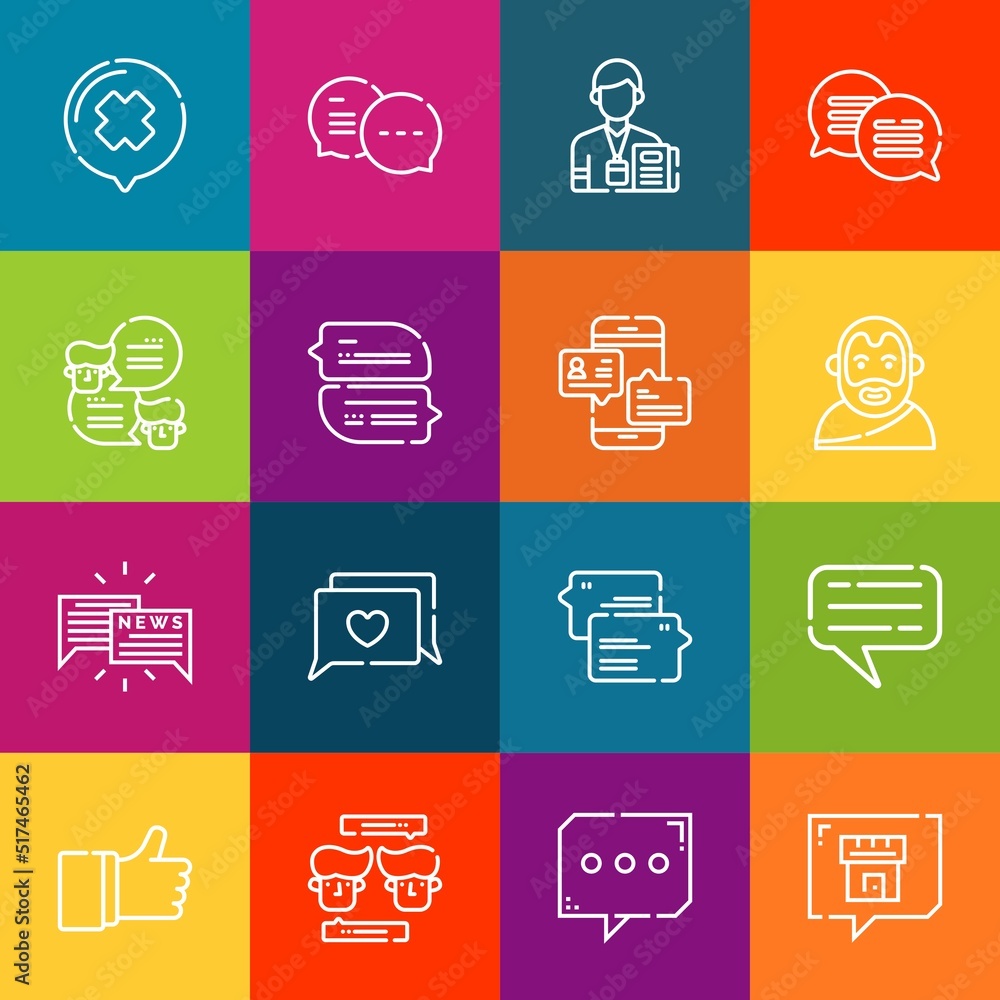 Poster modern thin line icons set of blog elements. premium quality outline symbol collection. simple mono 