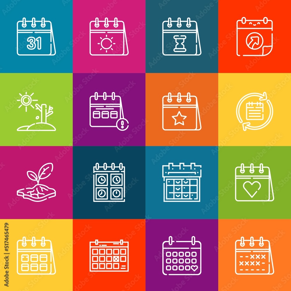 Aufkleber modern thin line icons set of june elements. premium quality outline symbol collection. simple mono 