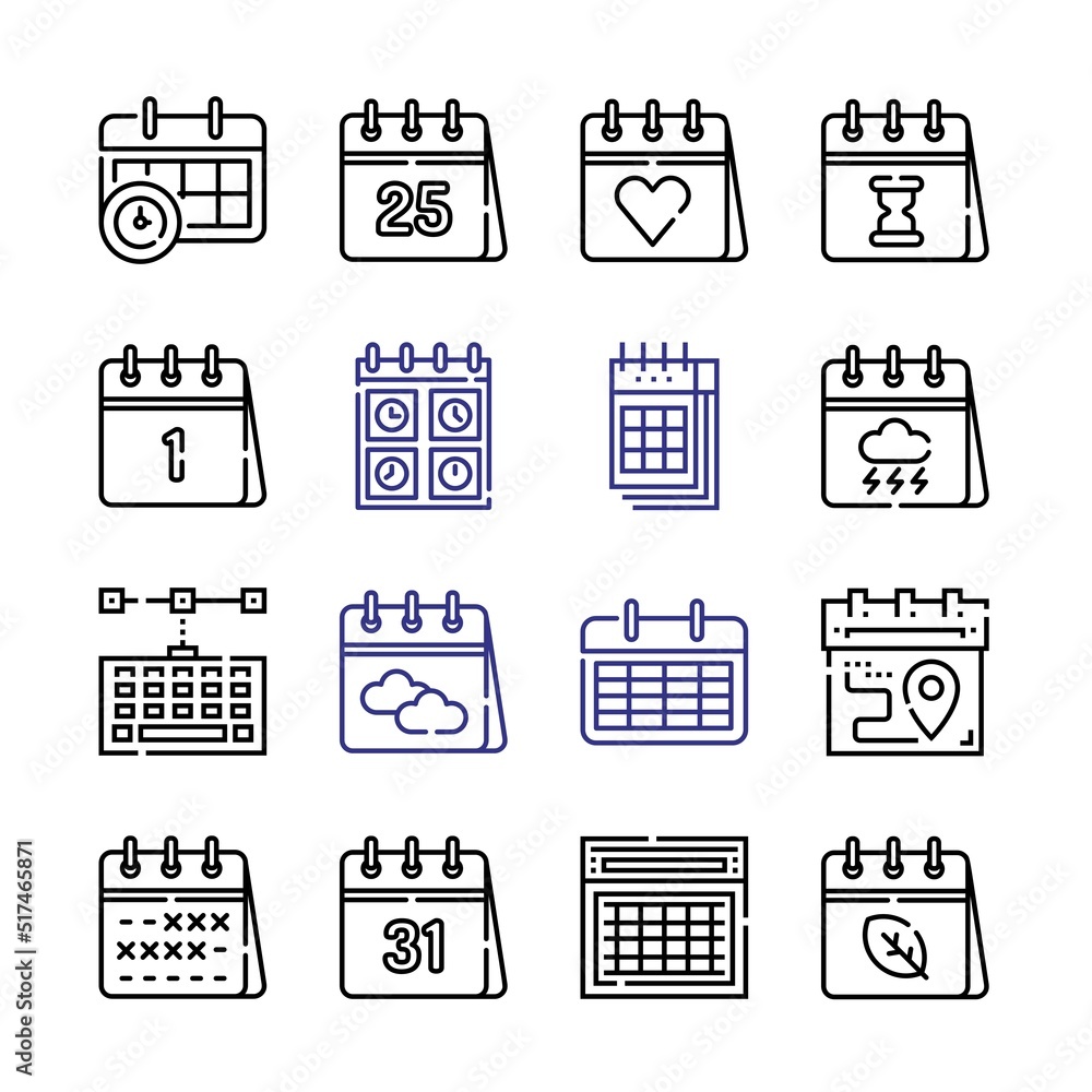 Aufkleber english icon set with line icons. modern thin line style. suitable for web and mobile icon. vector i