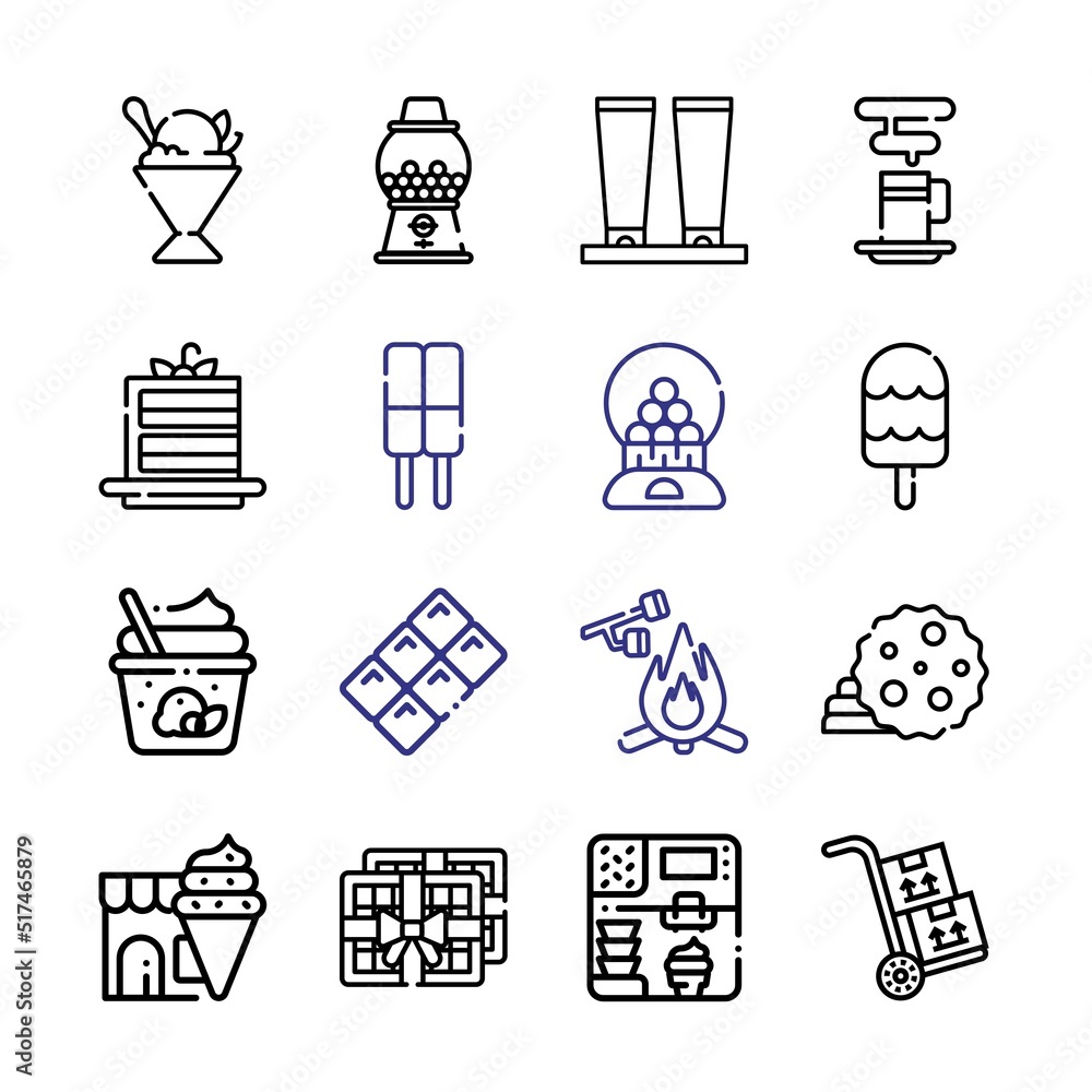 Poster chocolate icon set with line icons. modern thin line style. suitable for web and mobile icon. vector
