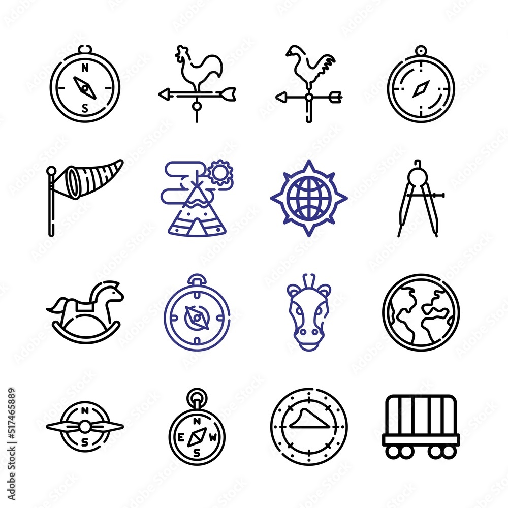 Poster west icon set with line icons. modern thin line style. suitable for web and mobile icon. vector illu