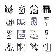 gps Icon Set with line icons. Modern Thin Line Style. Suitable for Web and Mobile Icon. Vector illustration EPS 10.