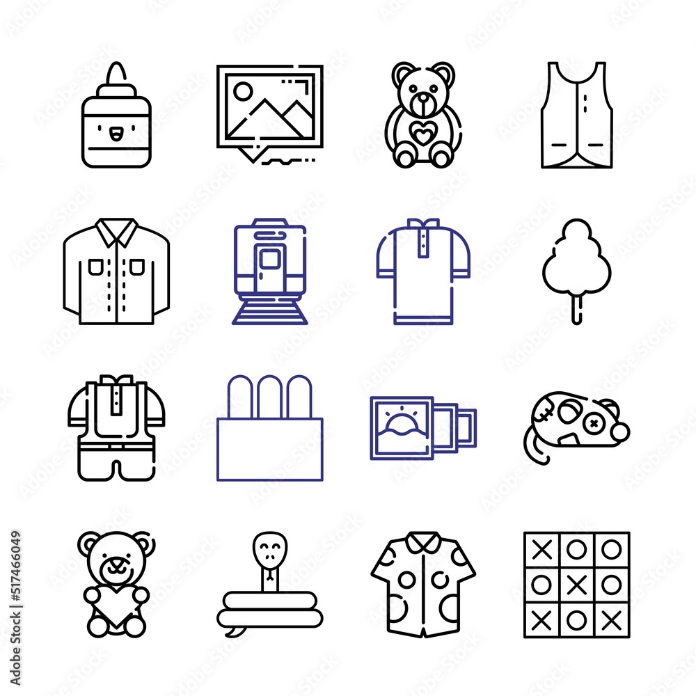 Poster children icon set with line icons. modern thin line style. suitable for web and mobile icon. vector 