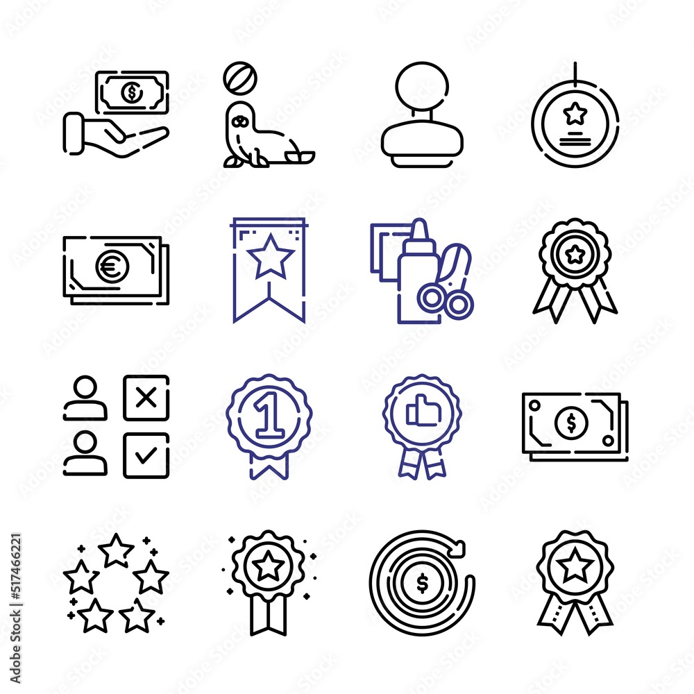 Poster guarantee icon set with line icons. modern thin line style. suitable for web and mobile icon. vector
