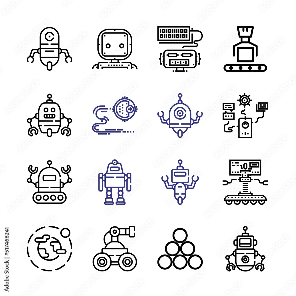 Poster friendly icon set with line icons. modern thin line style. suitable for web and mobile icon. vector 