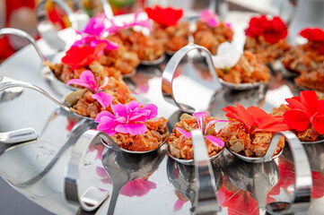 Fruits on banquet table shot during catering event