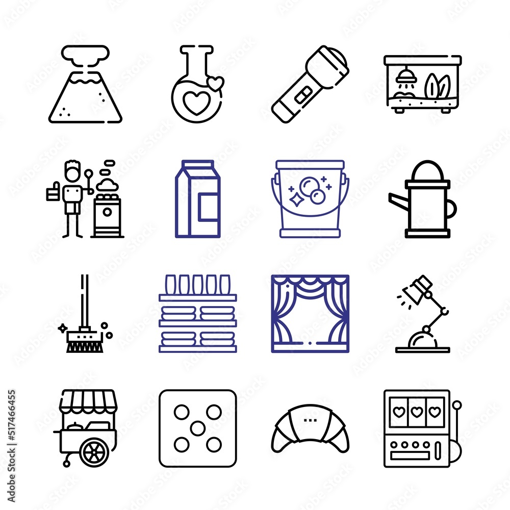 Poster pot icon set with line icons. modern thin line style. suitable for web and mobile icon. vector illus