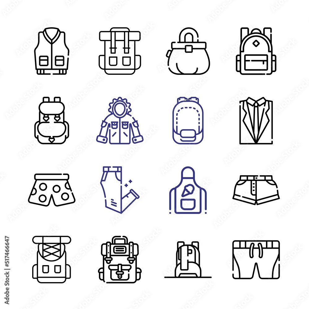 Poster pocket icon set with line icons. modern thin line style. suitable for web and mobile icon. vector il
