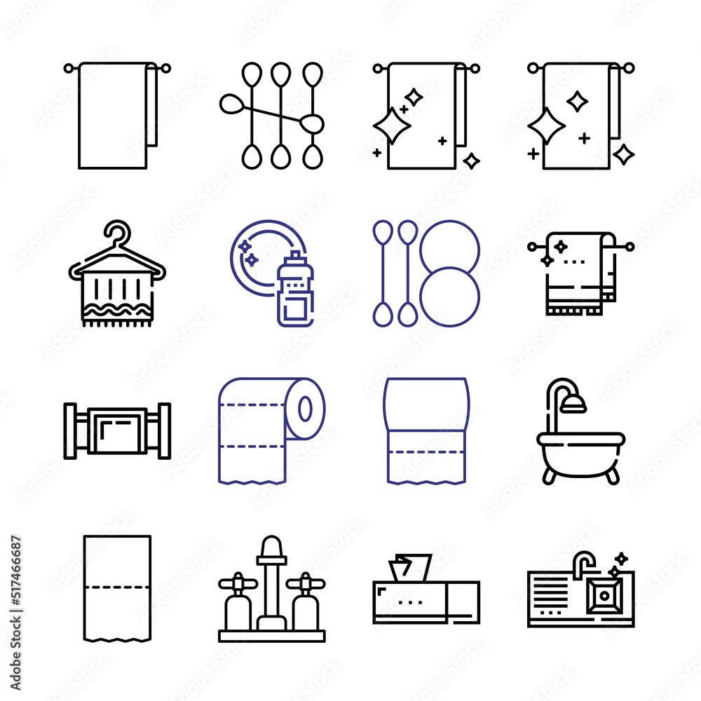 Poster sanitary icon set with line icons. modern thin line style. suitable for web and mobile icon. vector 