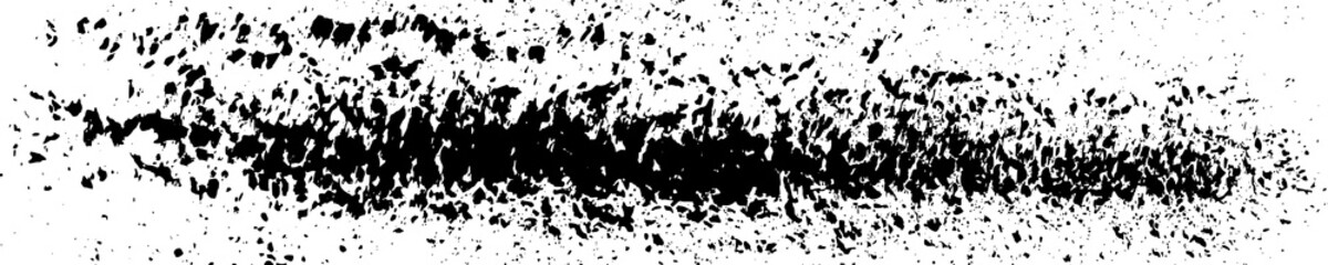 Black Grainy Texture Isolated On White. Panoramic Background. Dust Overlay. Dark Noise Granules. Wide Horizontal Long Banner For Site. Vector Illustration, EPS 10.