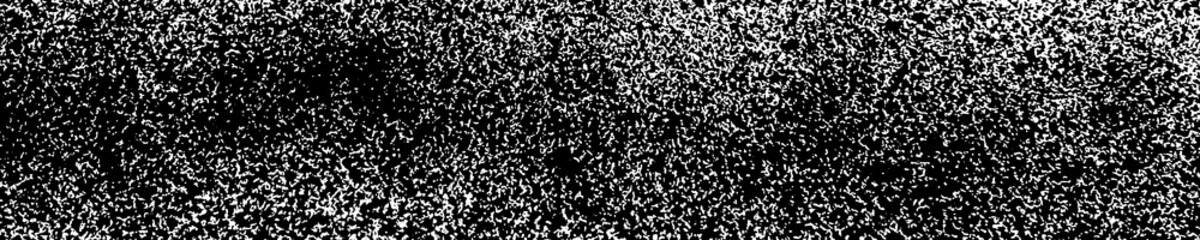 Black Grainy Texture Isolated On White. Panoramic Background. Dust Overlay. Dark Noise Granules. Wide Horizontal Long Banner For Site. Vector Illustration, EPS 10.