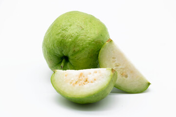 Slices Guava isolated on the white background,