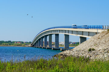 The Croatian bridge crosses the Adriatic Sea
