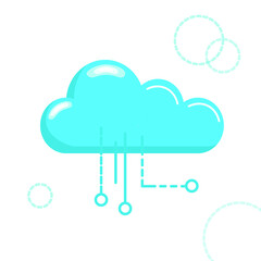 Vector Technology Futuristic Data Cloud Metaverse Concept of Future digital technology metaverse, Blue Color Cloud. Vector illustration eps10. Computer Cyber Security Cloud . Virtual Reality Concept.