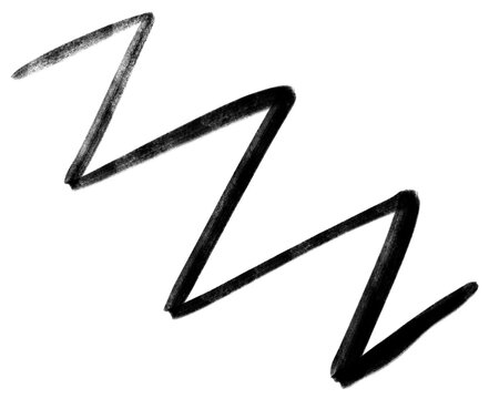 black ink line zig zag doodle freehand sketch drawing shape form abstrat element
