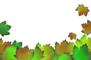 水彩で描いた秋の背景、葉、紅葉