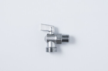 Ball valve water pipes. White background.