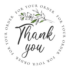 Vintage vector thank you handwritten inscription. hand drawn lettering. Thank you calligraphy. Thank you card. Vector illustration.