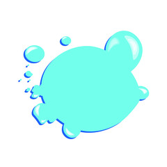 Doodle Style Vector Blue Color Paint Drops. Paint Splash Isolated on Transparent Background. Shining Wet Paint Splash. Isolated Liquid ripples. Water Drops.